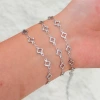 Steel-colored, hollowed-out square stainless steel coiled chain, loose chain, titanium steel handcrafted accessories, necklace jewelry raw materials details Picture